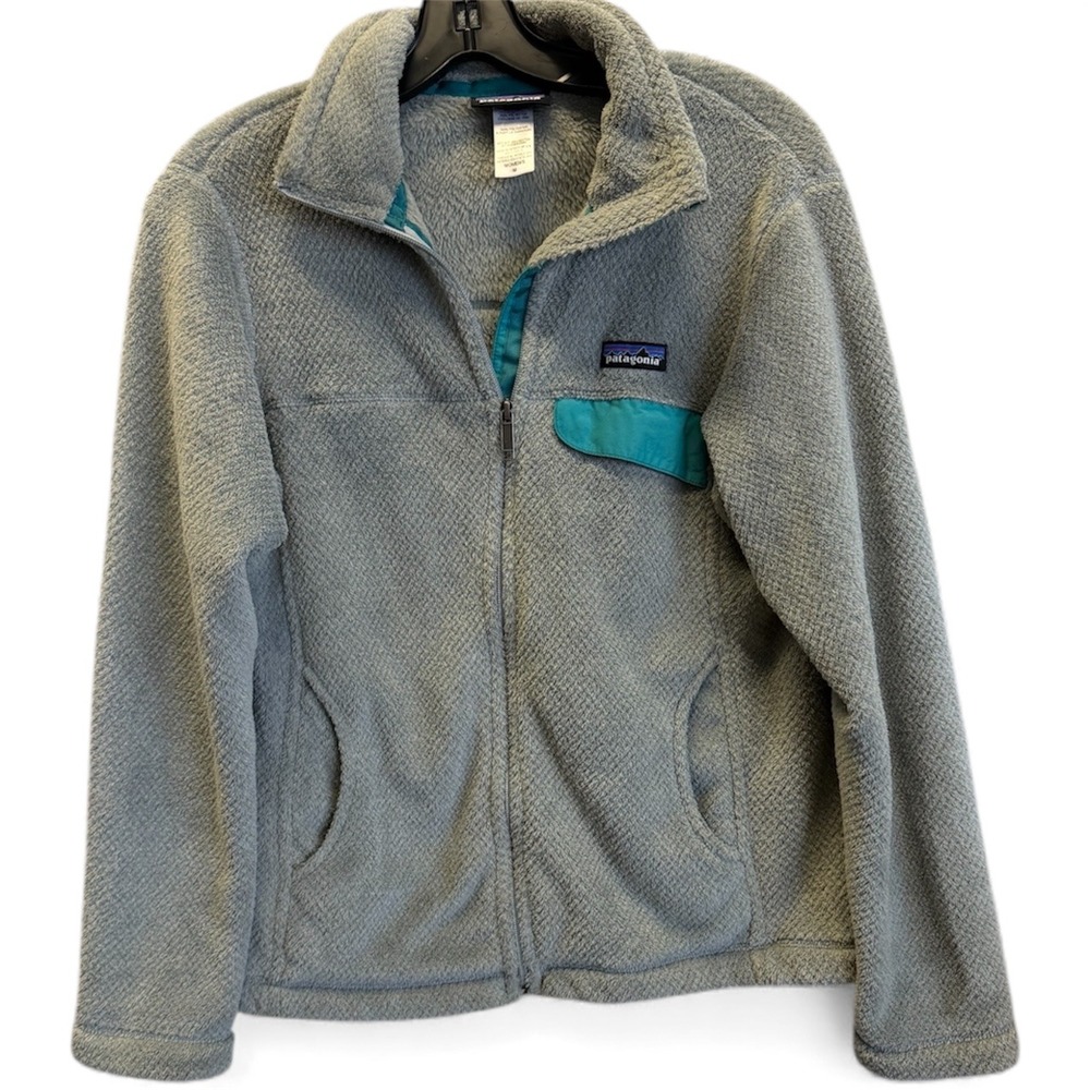 Patagonia Re-Tool Full Zip Granola Gorpcore Cabin Fleece Jacket Gray Teal Medium